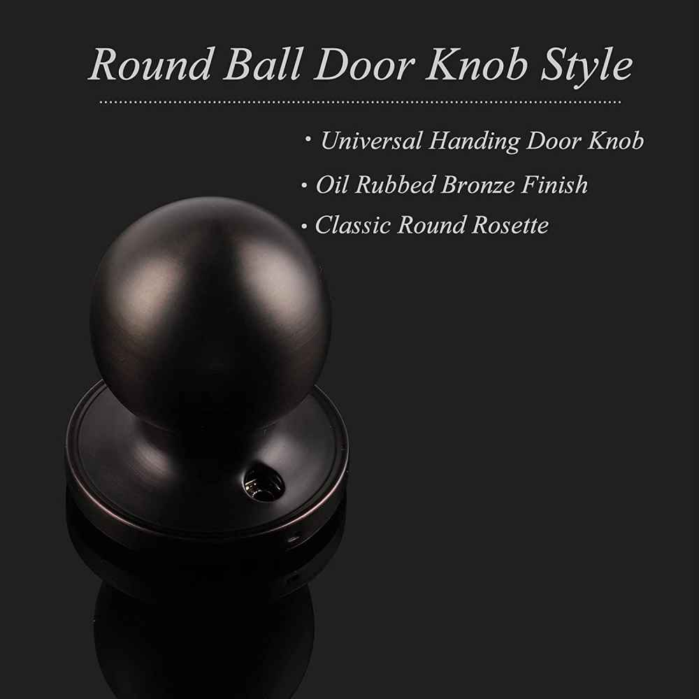 2-in. x 0.04-in. Stainless Steel Door Door Knob In Oil Rubbed Bronze