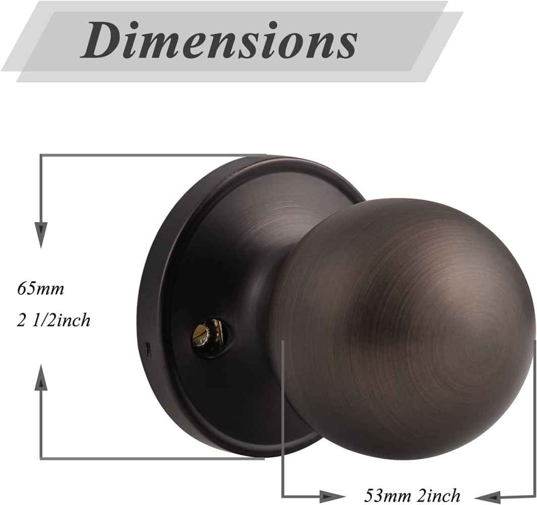 2-in. x 0.04-in. Stainless Steel Door Door Knob In Oil Rubbed Bronze