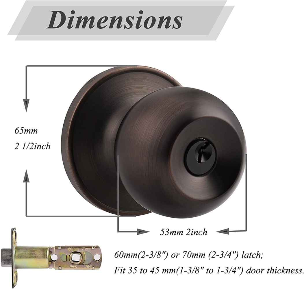 2.25-in. x 1.05-in. Stainless Steel Door Door Lock In Oil Rubbed Bronze