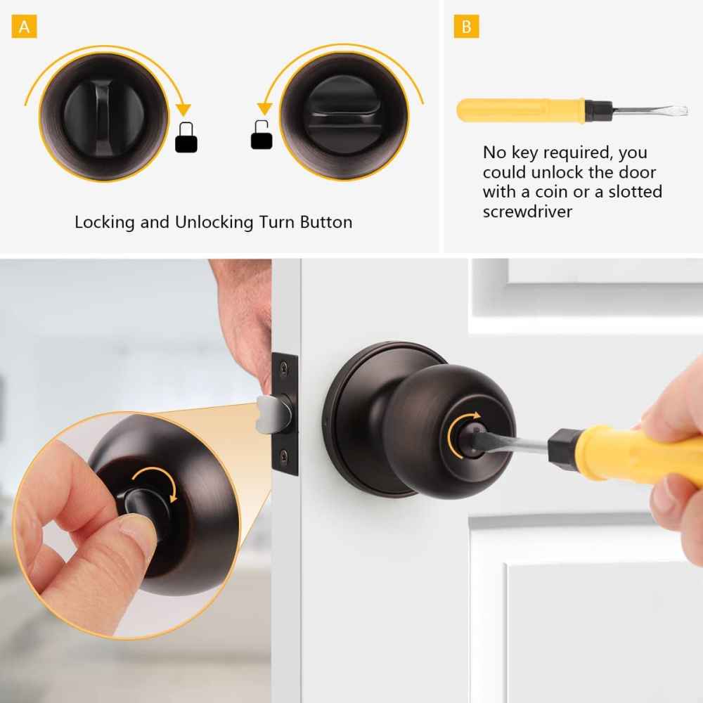 2.2-in. x 0.03-in. Stainless Steel Door Door Lock In Oil Rubbed Bronze