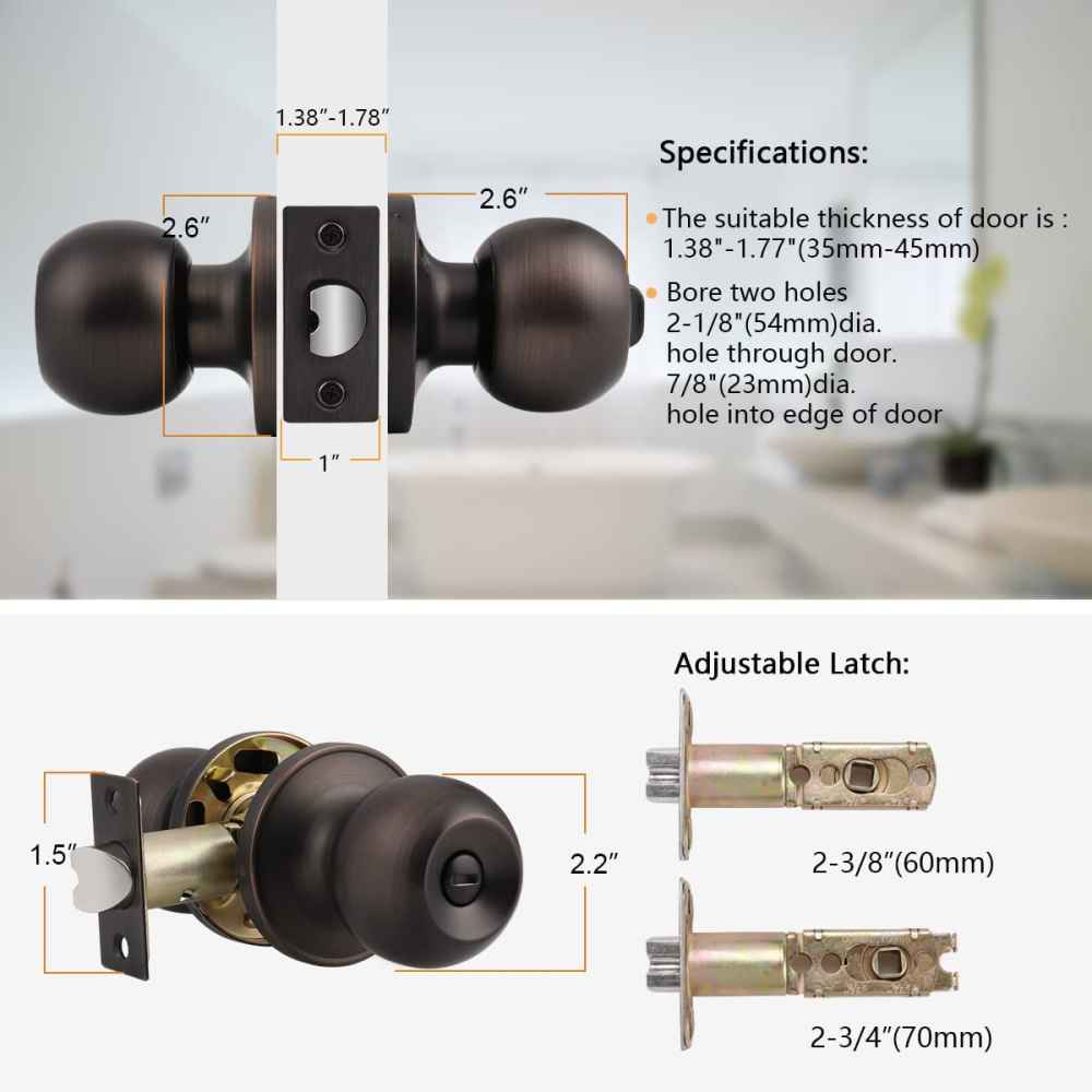 2.2-in. x 0.03-in. Stainless Steel Door Door Lock In Oil Rubbed Bronze