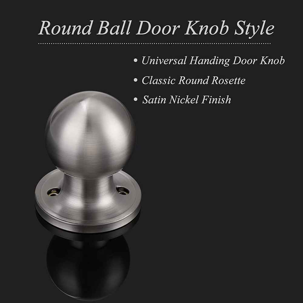 2.2-in. x 0.04-in. Stainless Steel Door Door Knob In Brushed Nickel