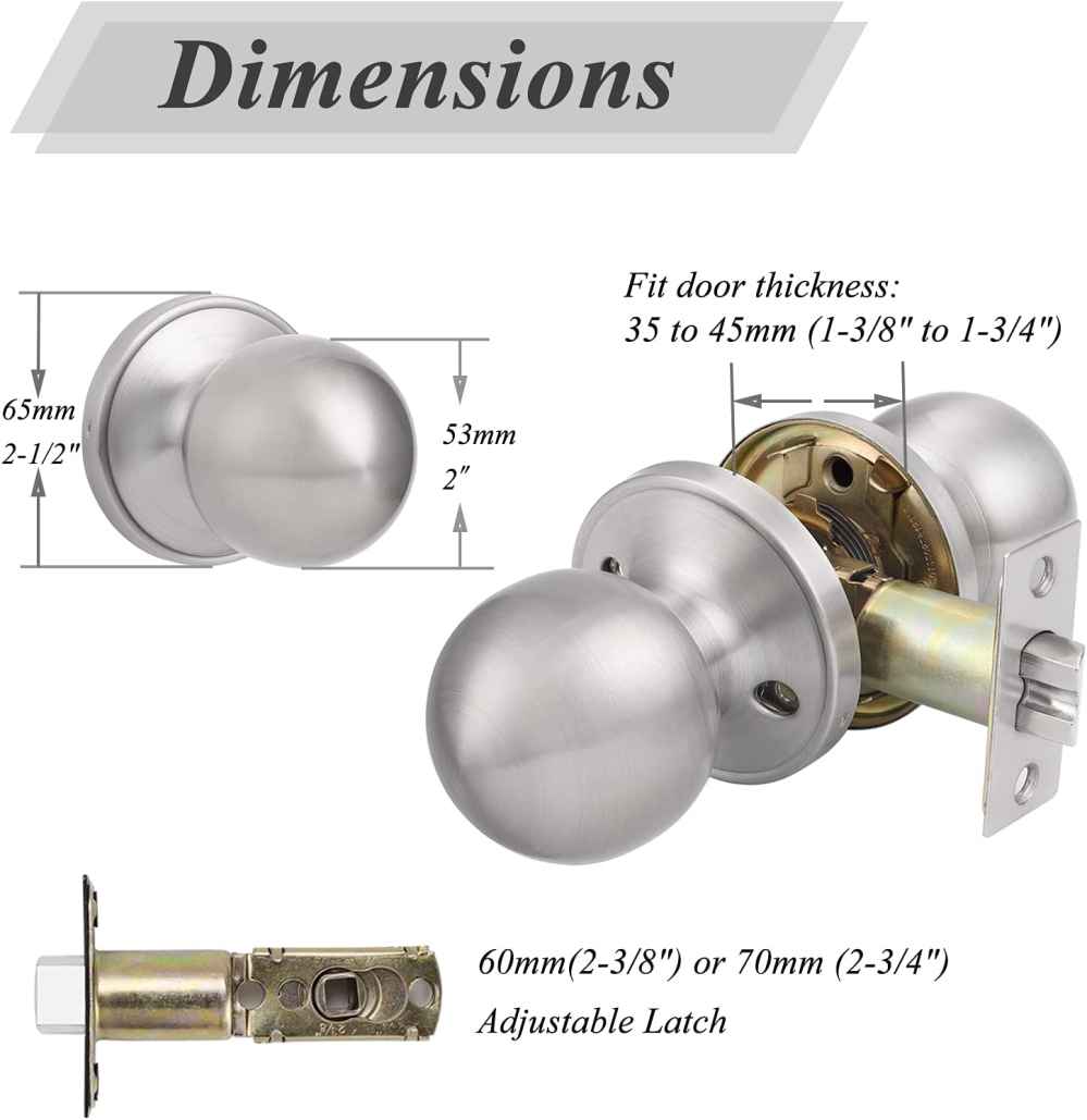 2-in. x 0.04-in. Stainless Steel Door Door Lock In Brushed Nickel