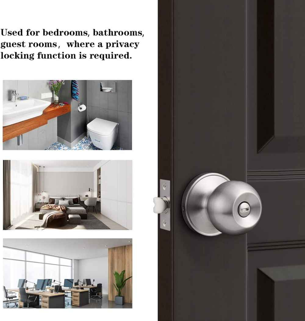 2-in. x 0.01-in. Stainless Steel Door Door Lock In Brushed Nickel