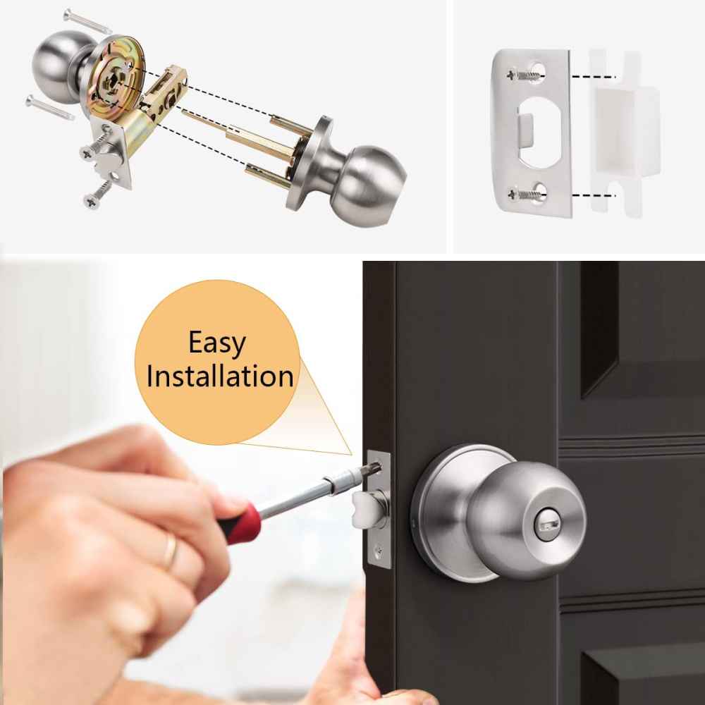 2-in. x 0.01-in. Stainless Steel Door Door Lock In Brushed Nickel