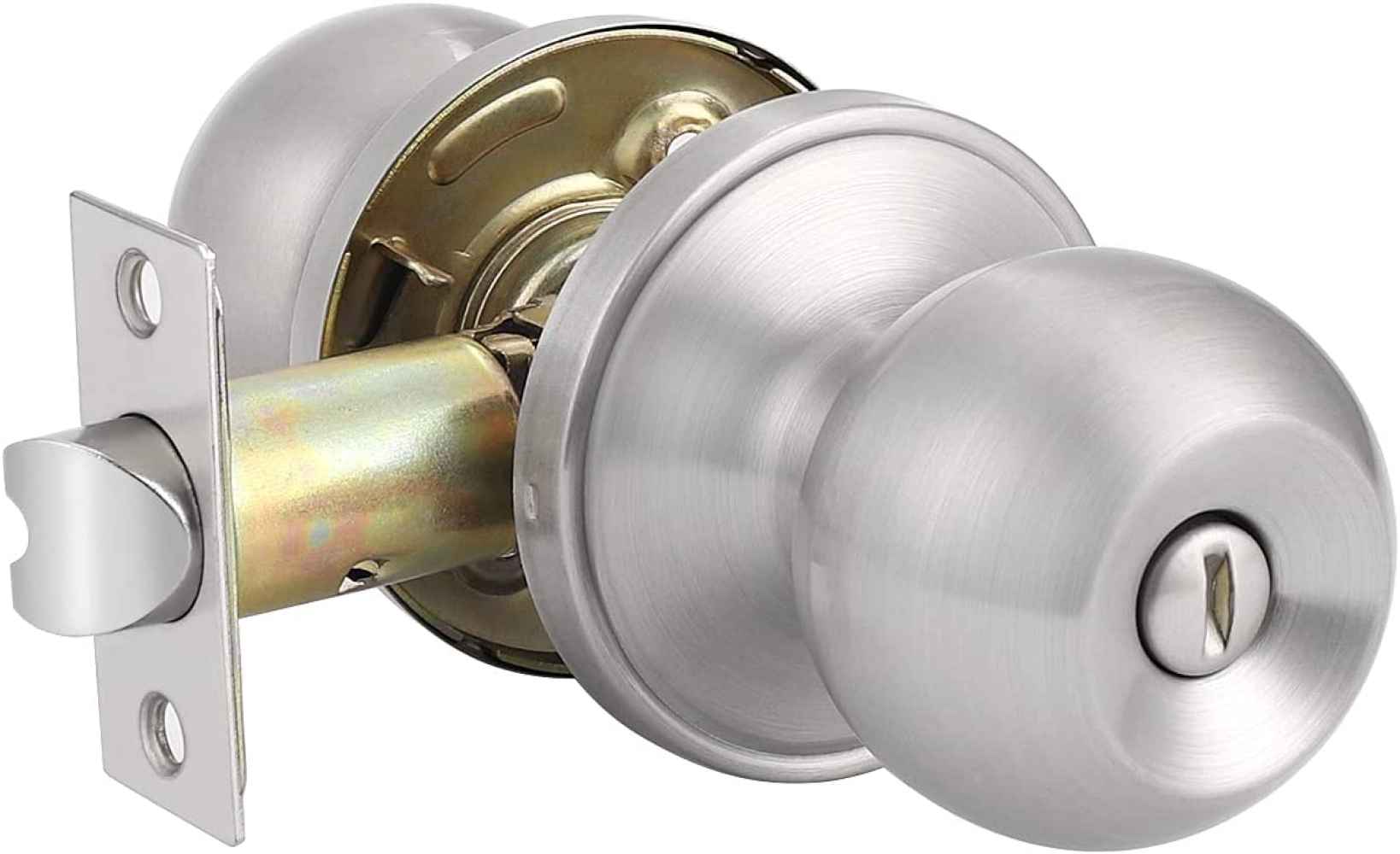 2-in. x 0.01-in. Stainless Steel Door Door Lock In Brushed Nickel