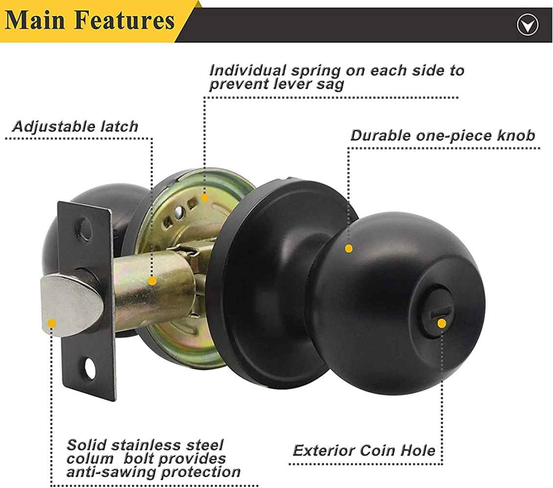 3-in. x 0.03-in. Stainless Steel Door Door Lock In Black