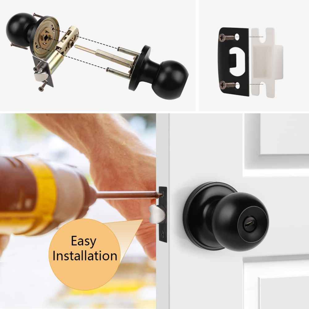3-in. x 0.03-in. Stainless Steel Door Door Lock In Black