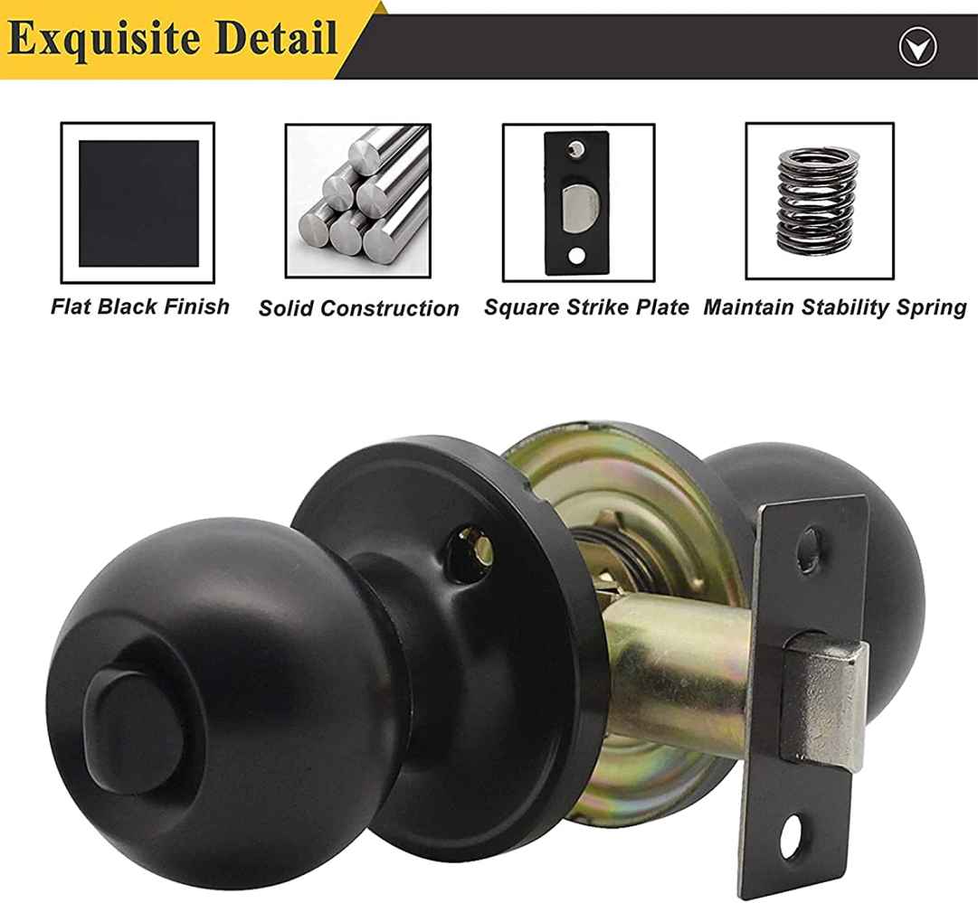 3-in. x 0.03-in. Stainless Steel Door Door Lock In Black