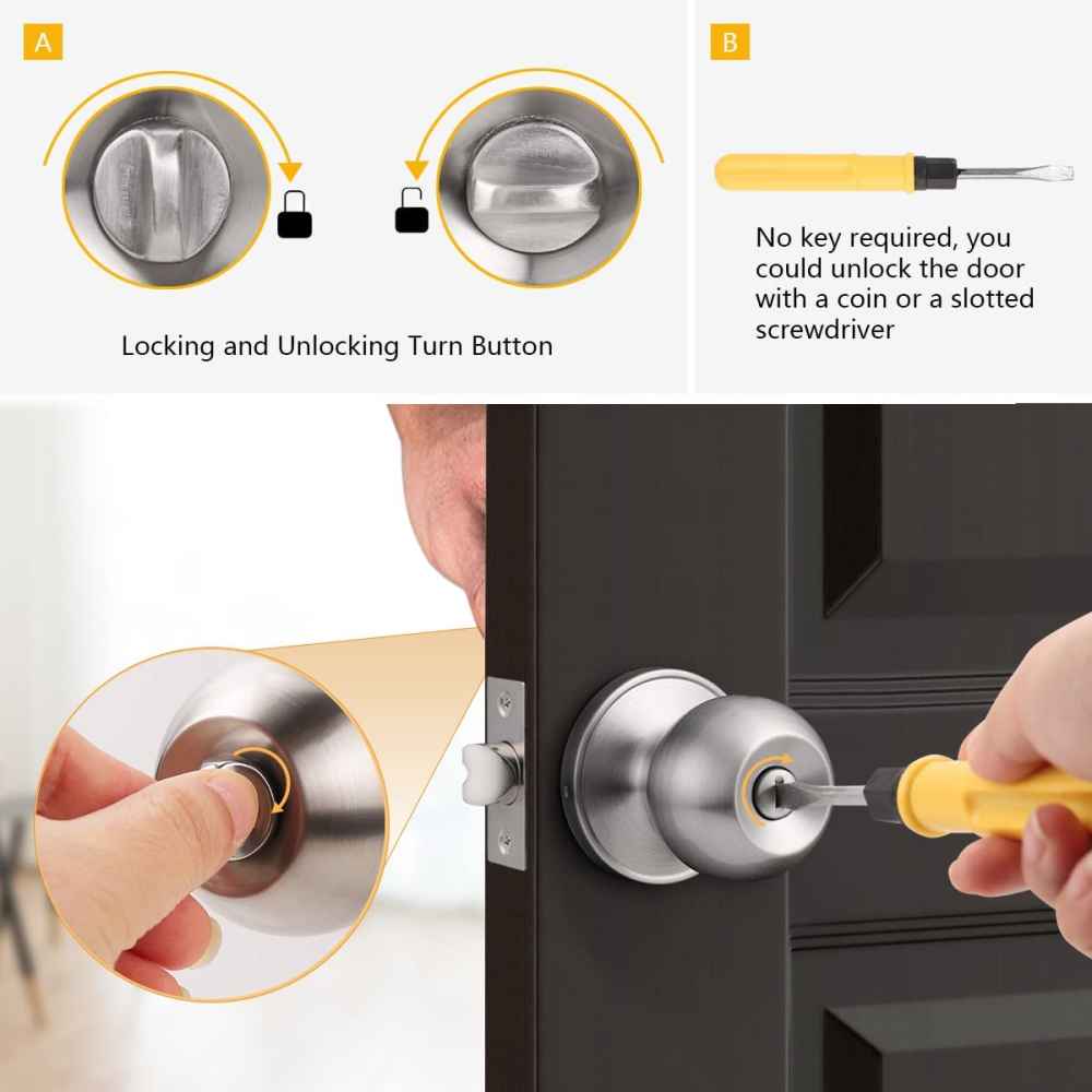2.5-in. x 0.01-in. Stainless Steel Door Door Lock In Satin Nickel