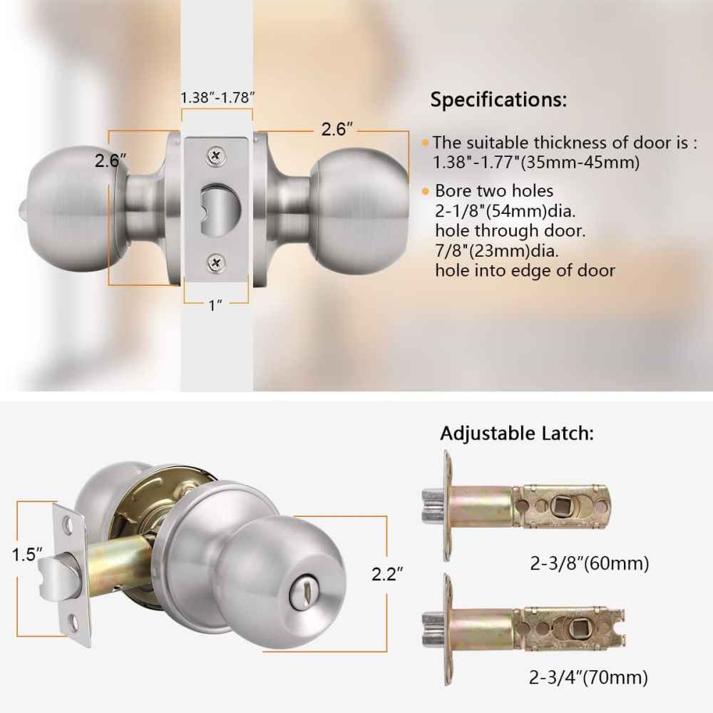 2.5-in. x 0.01-in. Stainless Steel Door Door Lock In Satin Nickel