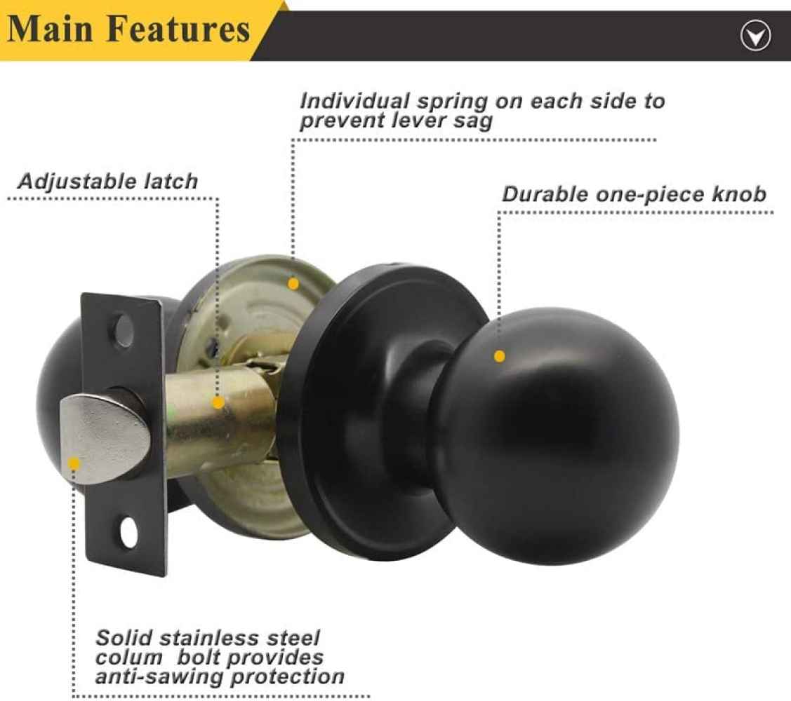 2.5-in. x 0.01-in. Stainless Steel Door Door Lock In Black