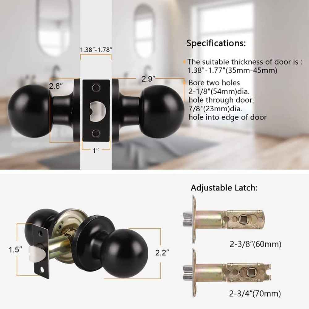 2.5-in. x 0.01-in. Stainless Steel Door Door Lock In Black