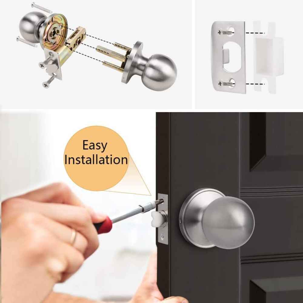 2.5-in. x 0.01-in. Stainless Steel Door Door Lock In Brushed Nickel