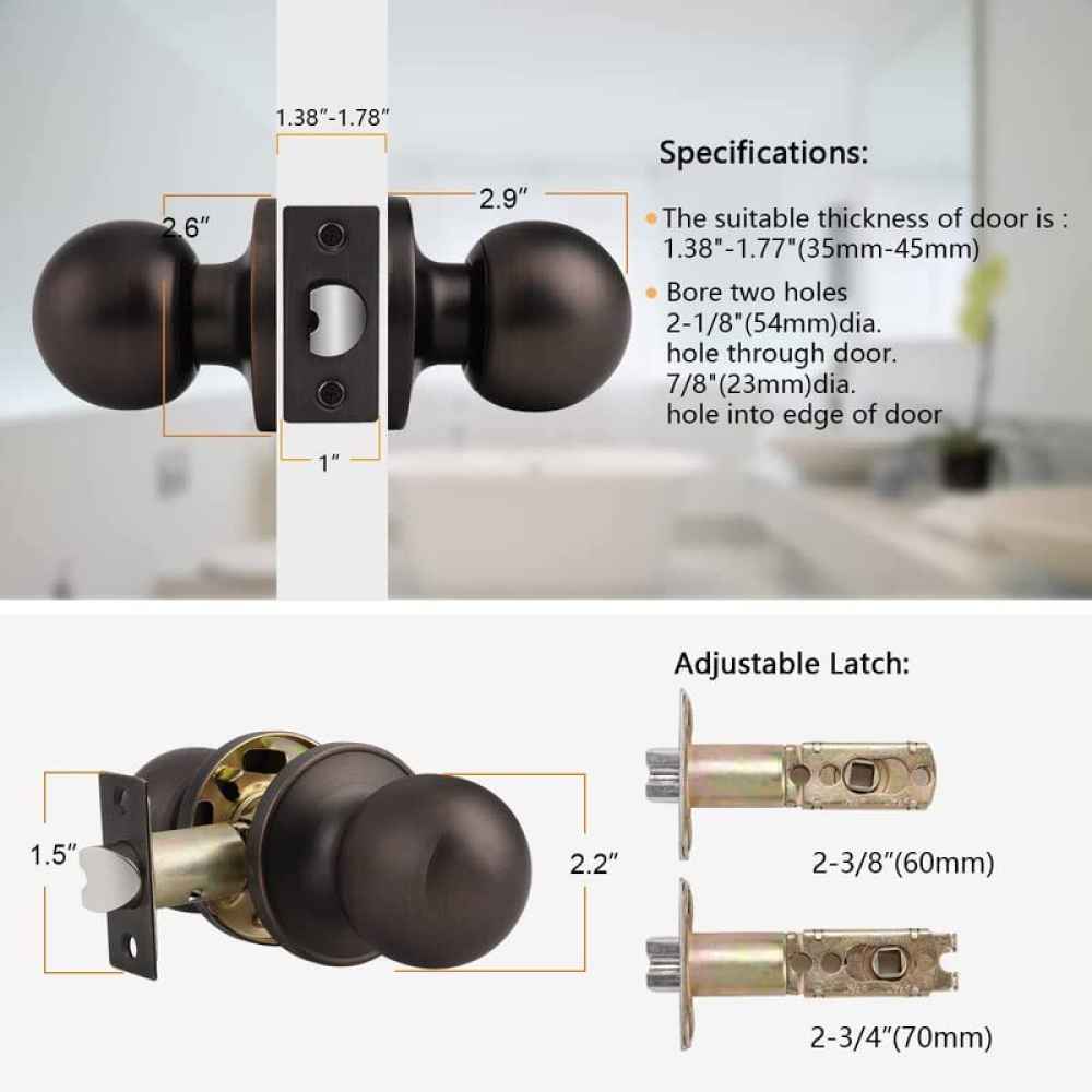 2.5-in. x 0.01-in. Stainless Steel Door Door Lock In Oil Rubbed Bronze