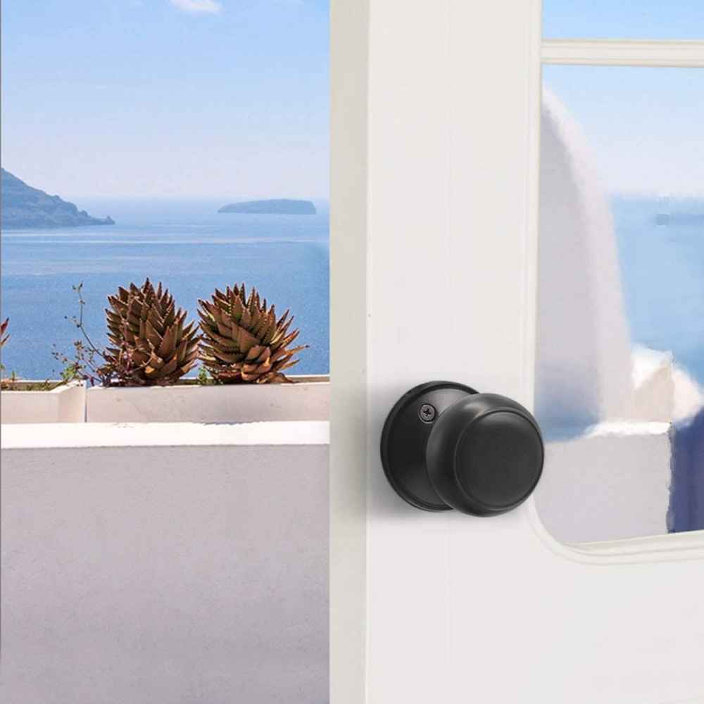 2.2-in. x 0.04-in. Stainless Steel Door Door Knob In Black