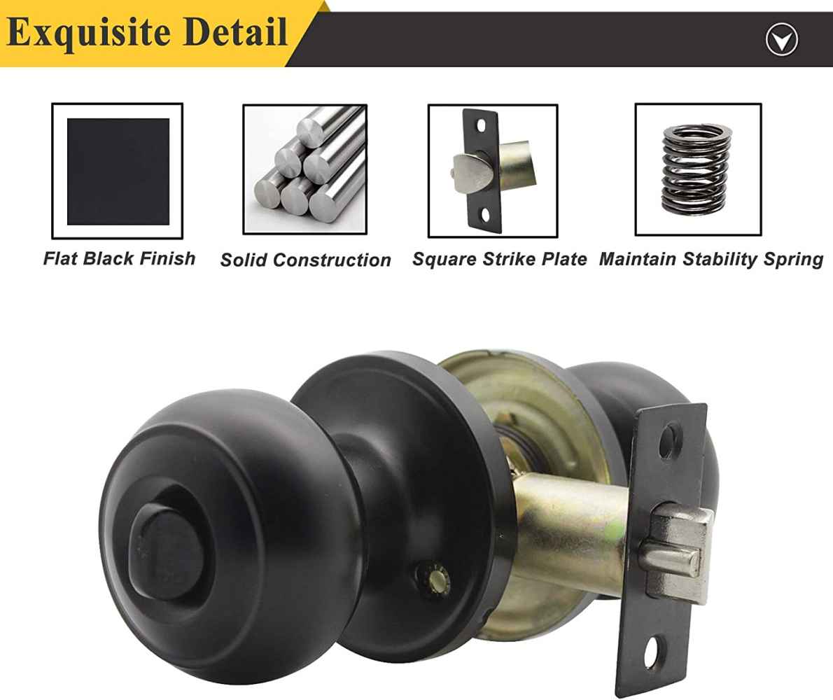 2.5-in. x 0.04-in. Stainless Steel Door Door Lock In Black