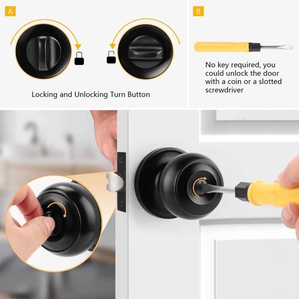 3.34-in. x 0.01-in. Stainless Steel Door Door Lock In Black