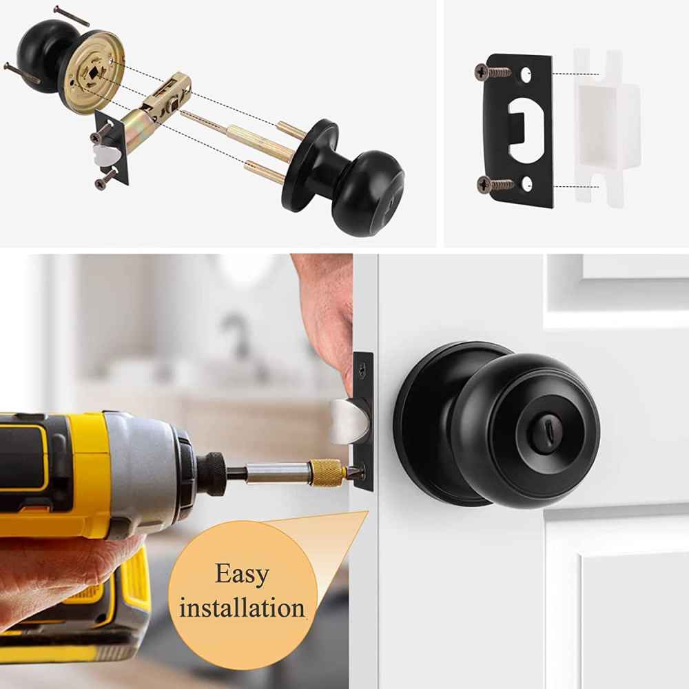 3.34-in. x 0.01-in. Stainless Steel Door Door Lock In Black