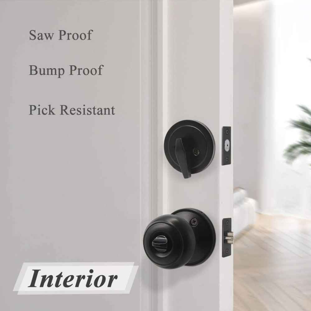 2-in. x 0.03-in. Stainless Steel Door Door Lock In Black