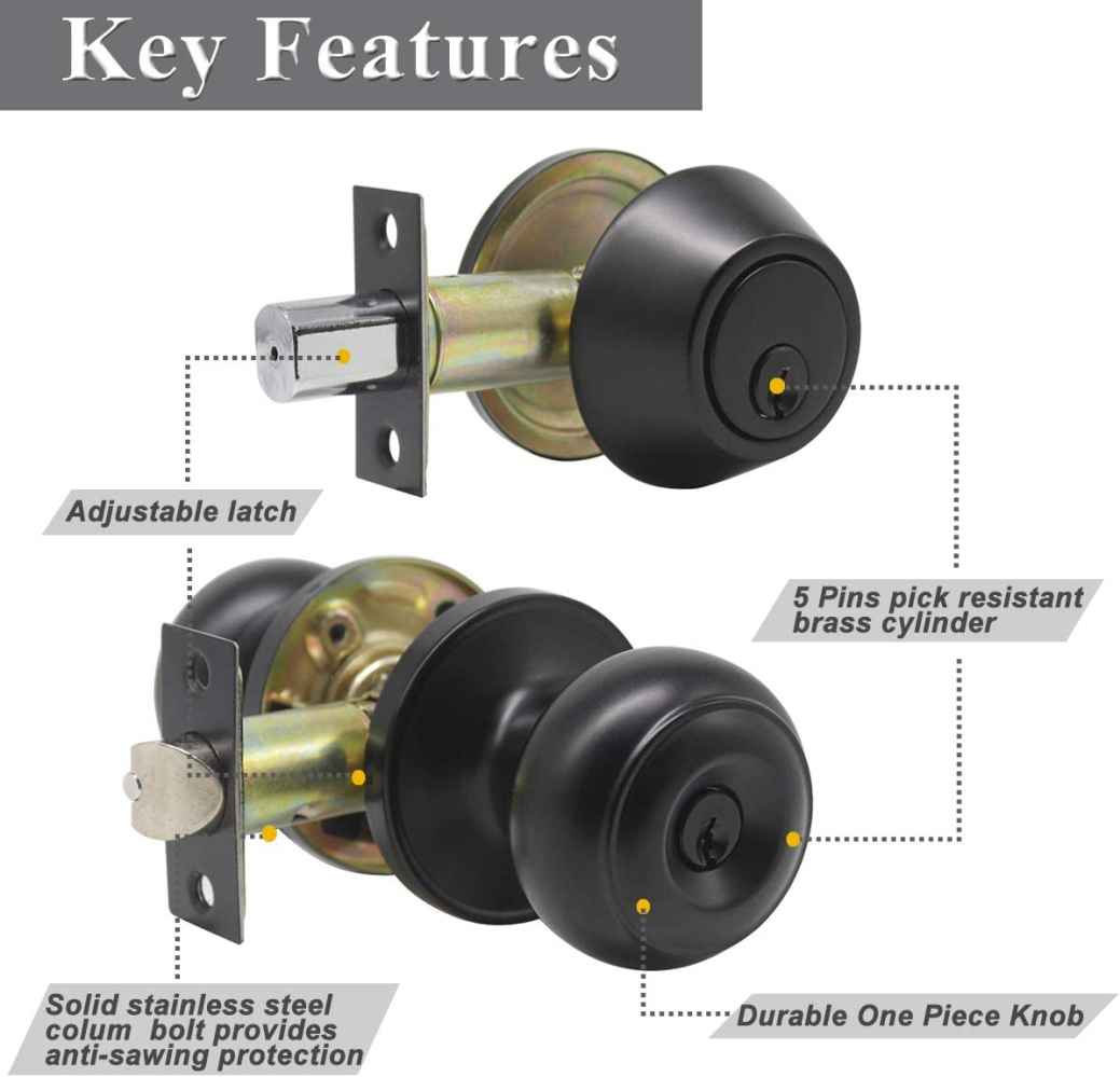 2-in. x 0.03-in. Stainless Steel Door Door Lock In Black