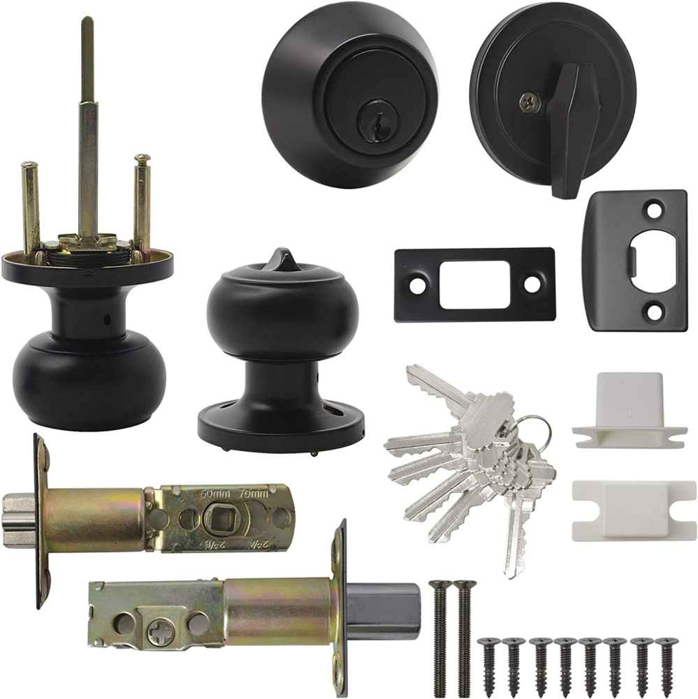 2-in. x 0.03-in. Stainless Steel Door Door Lock In Black