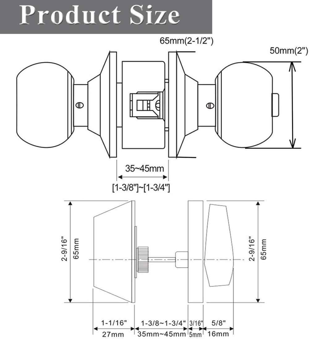 2-in. x 0.03-in. Stainless Steel Door Door Lock In Black