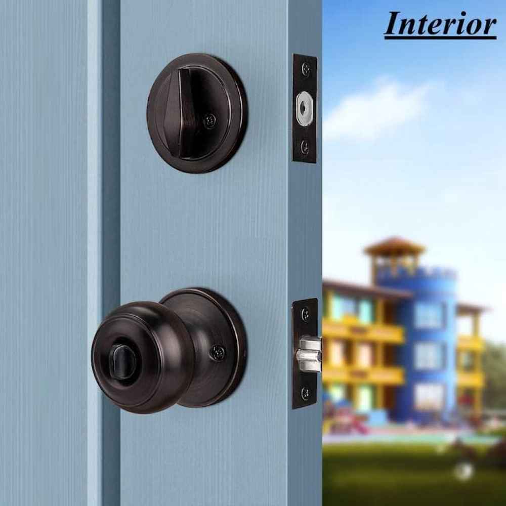 3-in. x 0.01-in. Stainless Steel Door Door Lock In Oil Rubbed Bronze