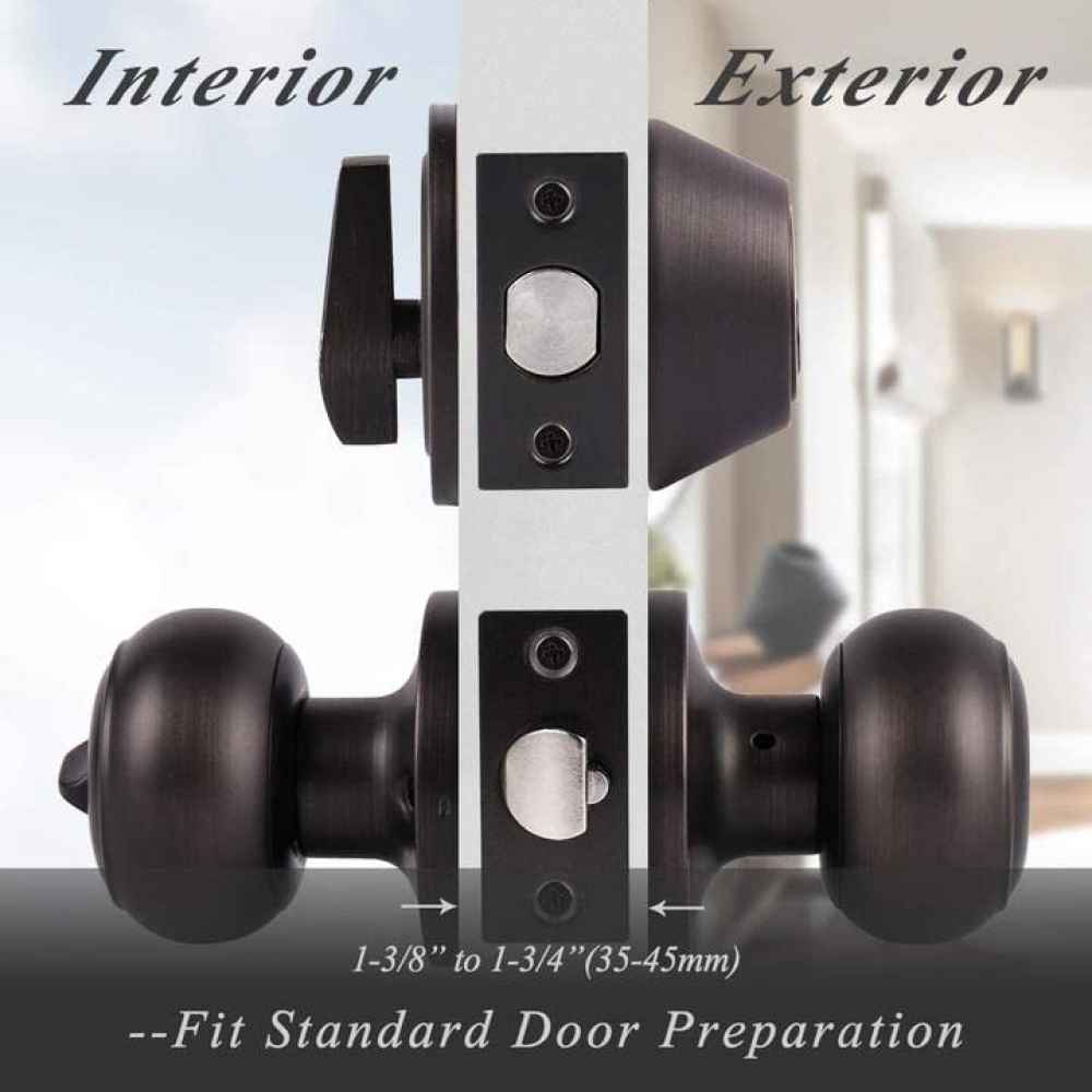 3-in. x 0.01-in. Stainless Steel Door Door Lock In Oil Rubbed Bronze