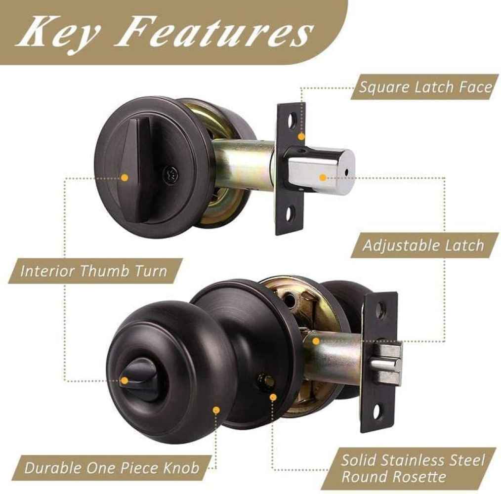 3-in. x 0.01-in. Stainless Steel Door Door Lock In Oil Rubbed Bronze