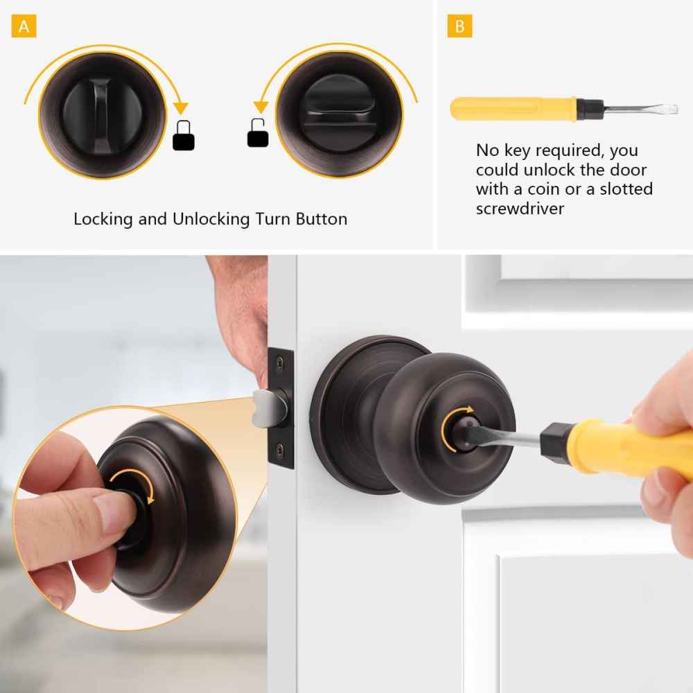 2.2-in. x 0.04-in. Stainless Steel Door Door Lock In Oil Rubbed Bronze