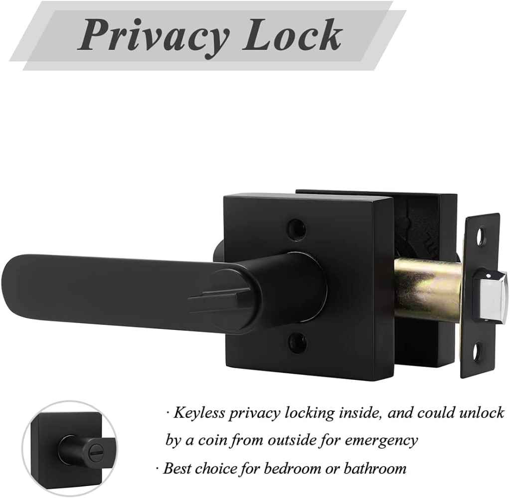 5-in. x 0.03-in. Zinc Alloy Door Door Lock In Black
