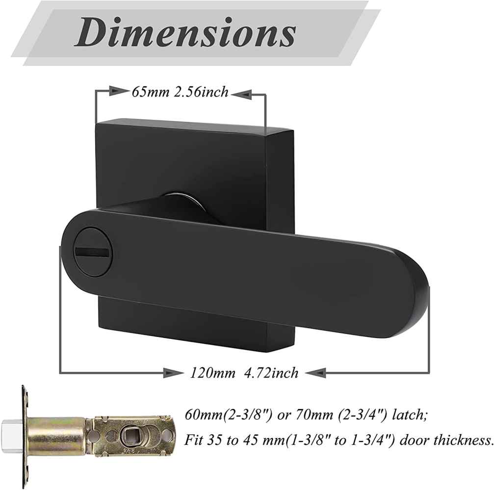 5-in. x 0.03-in. Zinc Alloy Door Door Lock In Black
