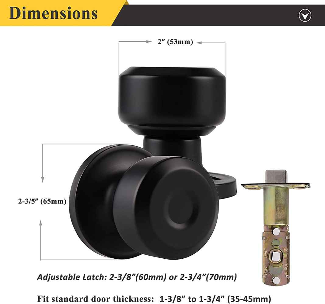 2-in. x 0.02-in. Stainless Steel Door Door Lock In Black