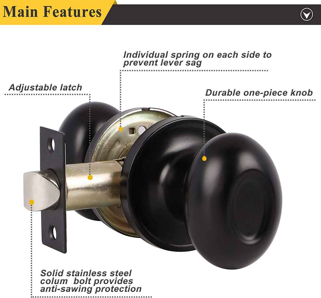 1.77-in. x 0.01-in. Stainless Steel Door Door Lock In Black