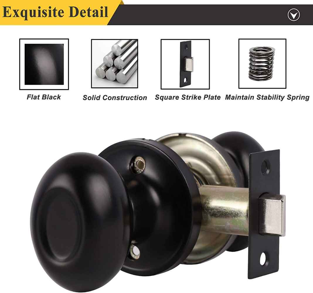 1.77-in. x 0.01-in. Stainless Steel Door Door Lock In Black