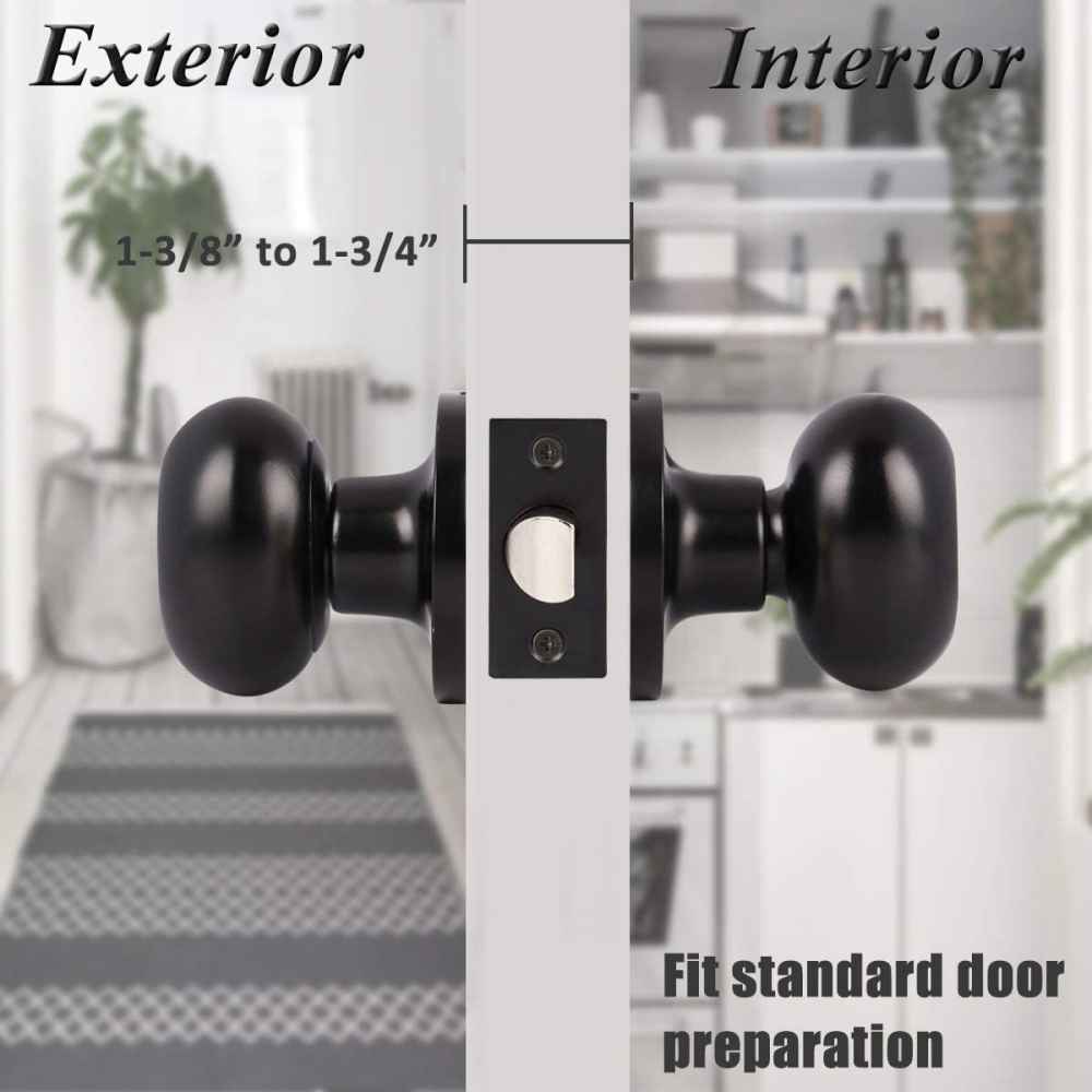 1.77-in. x 0.01-in. Stainless Steel Door Door Lock In Black