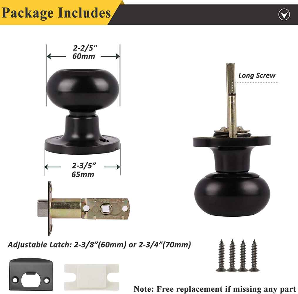 1.77-in. x 0.01-in. Stainless Steel Door Door Lock In Black