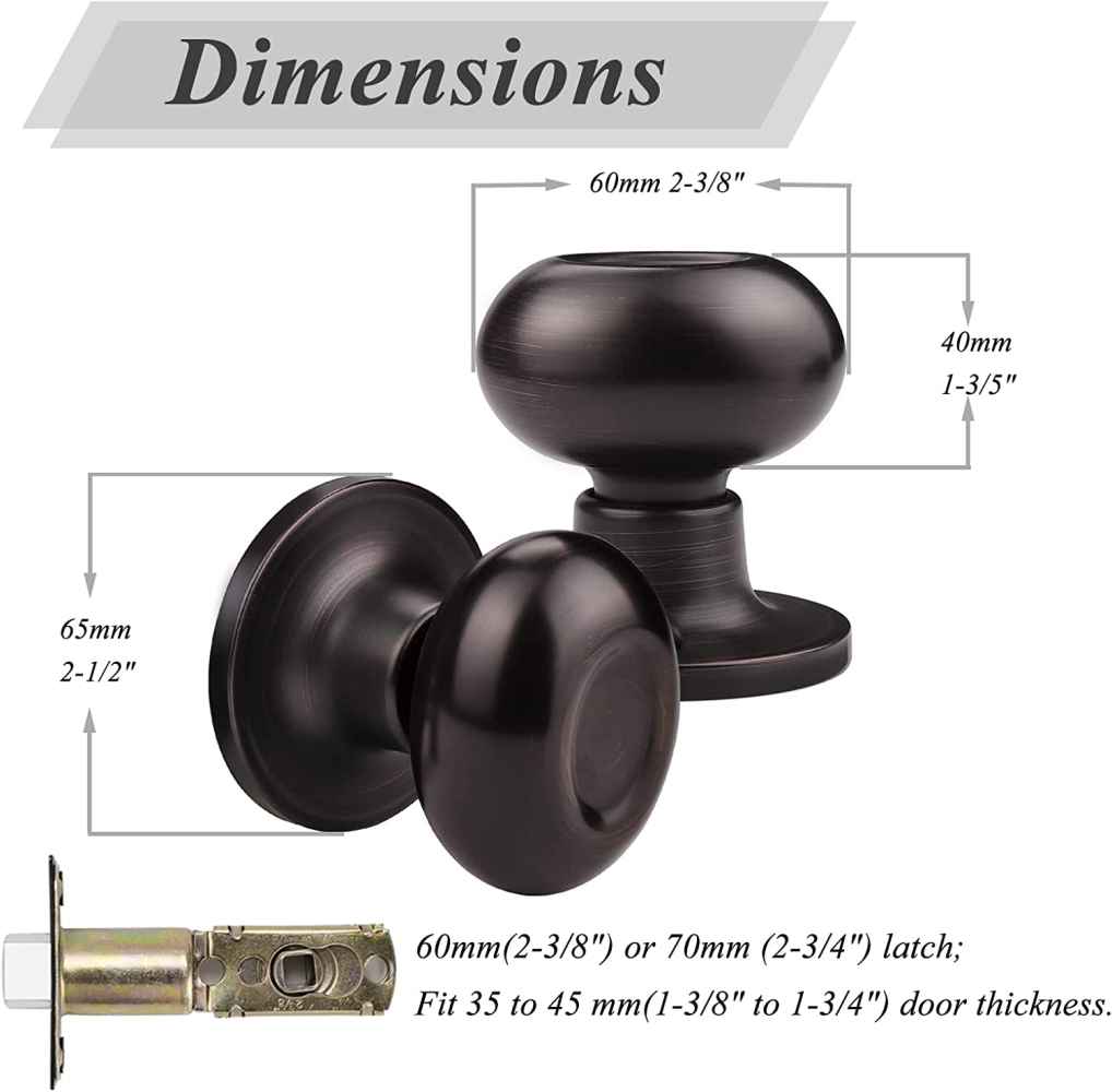 2.2-in. x 0.03-in. Stainless Steel Door Door Lock In Oil Rubbed Bronze