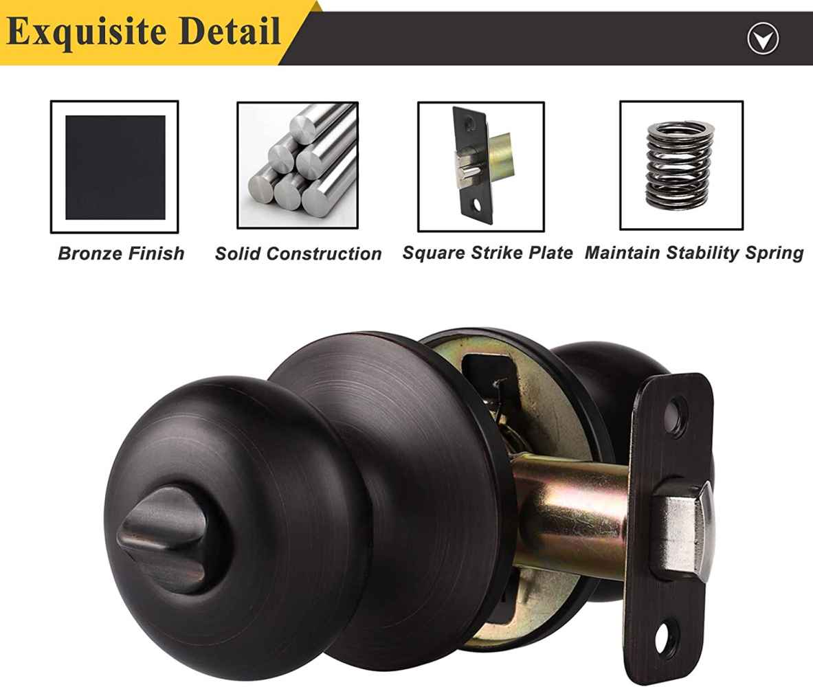 2.5-in. x 0.03-in. Stainless Steel Door Door Lock In Oil Rubbed Bronze