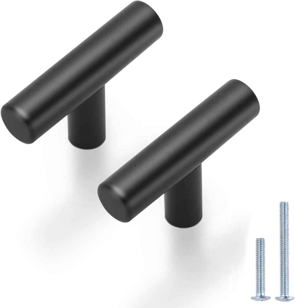 2-in. x 0.03-in. Stainless Steel Cabinet Cabinet Knob In Black