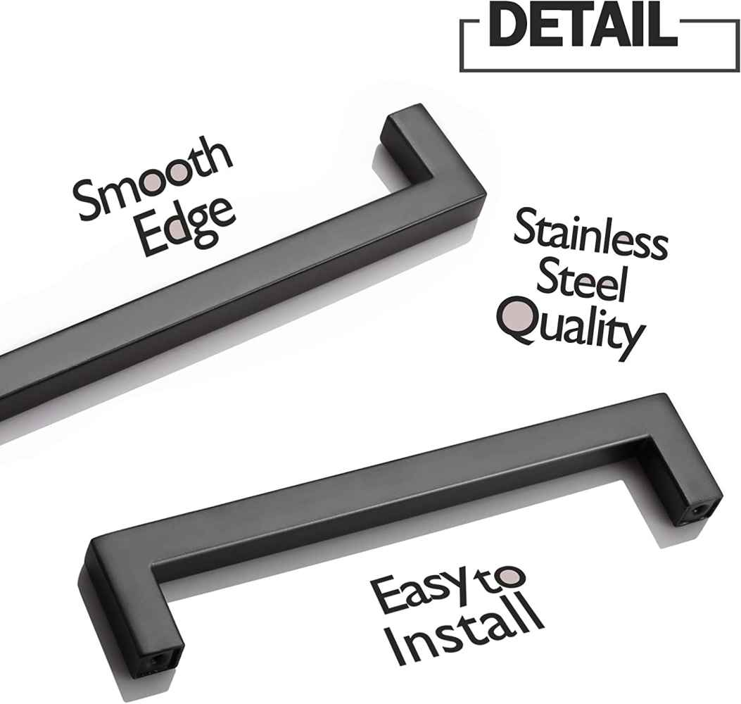 6.7-in. x 1.5-in. Stainless Steel Cabinet Cabinet Handle In Black