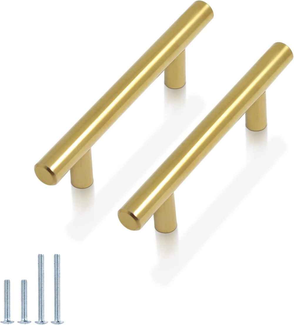 5-in. x 0.01-in. Stainless Steel Cabinet Cabinet Handle In Gold
