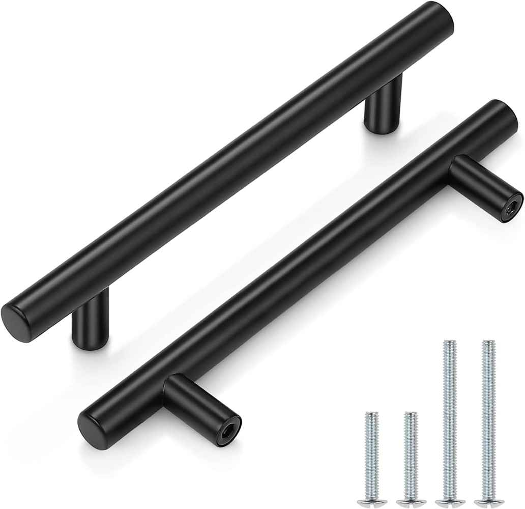 7.5-in. x 1.25-in. Stainless Steel Cabinet Cabinet Handle In Black