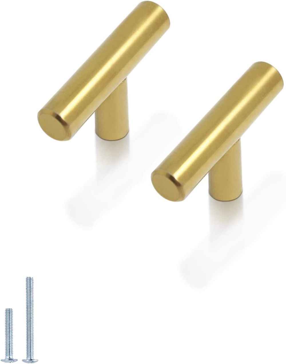 2-in. x 0.03-in. Stainless Steel Cabinet Cabinet Knob In Brass