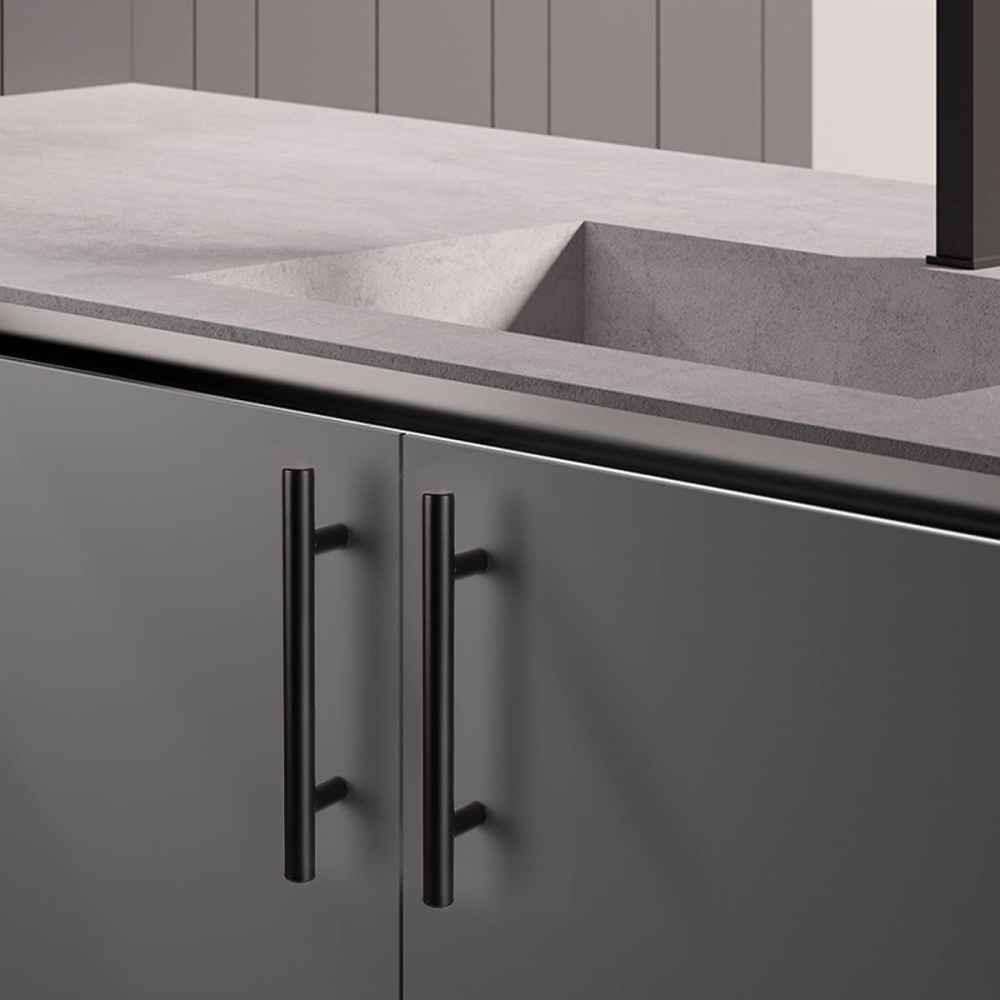 6.04-in. x 1.5-in. Stainless Steel Cabinet Cabinet Handle In Black