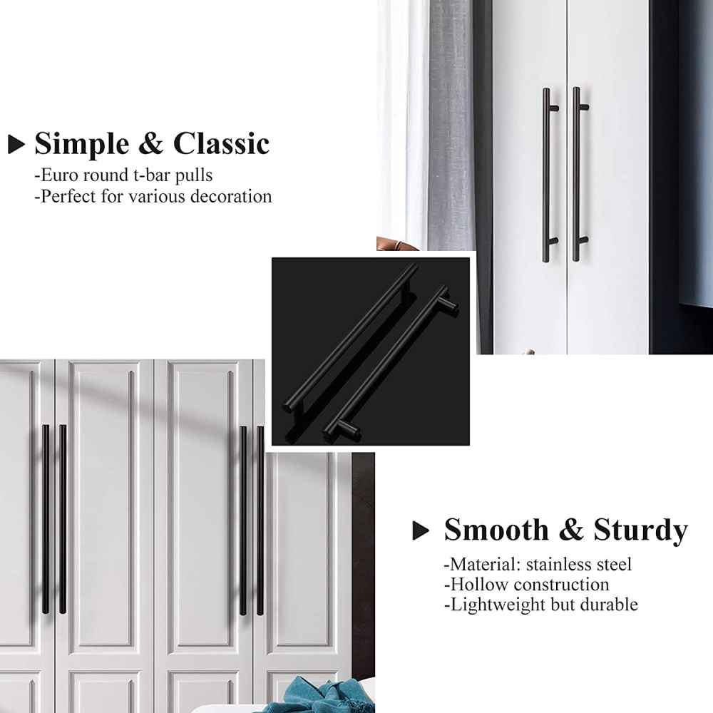 12.06-in. x 1.25-in. Stainless Steel Cabinet Cabinet Handle In Black