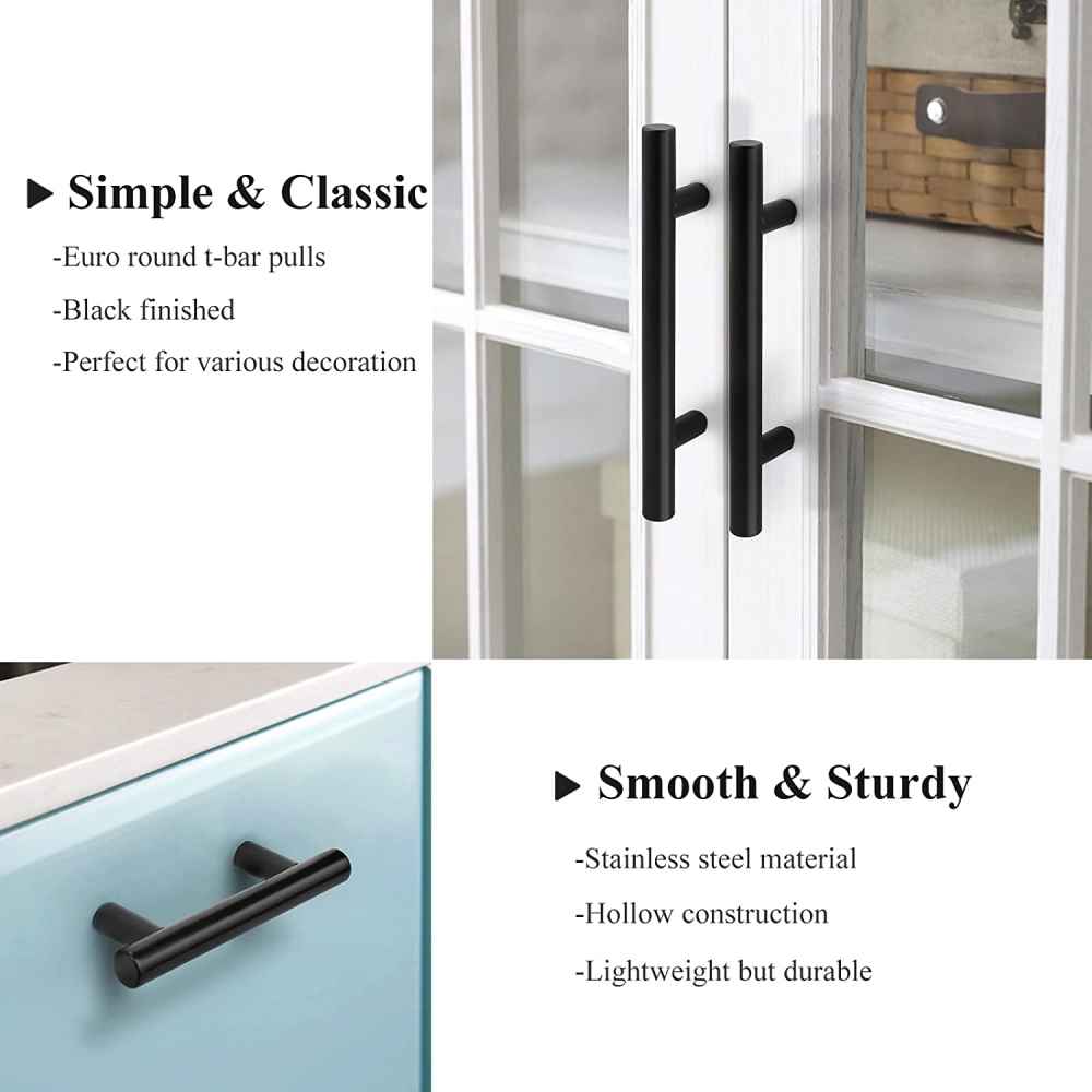 12.06-in. x 1.25-in. Stainless Steel Cabinet Cabinet Handle In Black
