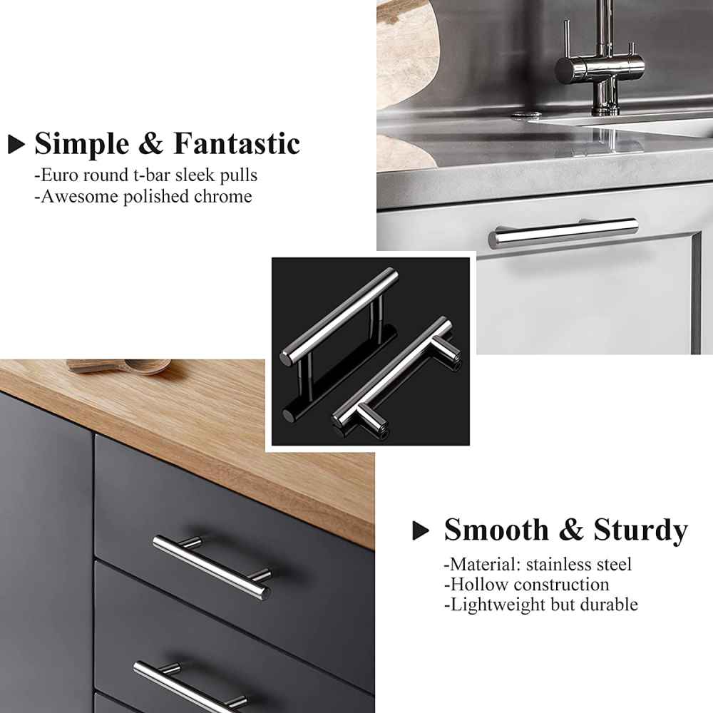 5-in. x 0.04-in. Stainless Steel Cabinet Cabinet Handle In Chrome