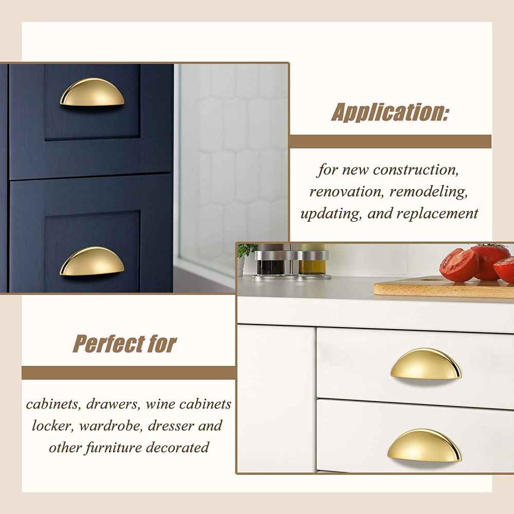 3.07-in. x 0.03-in. Stainless Steel Cabinet Cabinet Handle In Gold